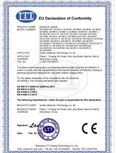 greatsonic's CE for table top ultrasonic cleaner